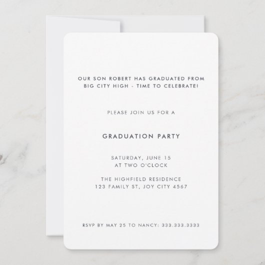 アーミーモダングリーンタイポグラフィ写真2022卒業 招待状 (裏面)