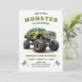 アーミーモンスタートラックボーイ誕生日 招待状 (スタンド正面)