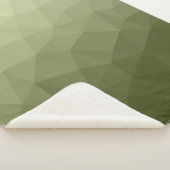 アーミーライトグリーンのグラデーションのジオメトリメッシュパターン シェルパブランケット (3/4)