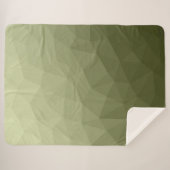 アーミーライトグリーンのグラデーションのジオメトリメッシュパターン シェルパブランケット (正面(横))