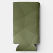 アーミーライトグリーンのグラデーションのジオメトリメッシュパターン スリム缶クーラー (裏面)