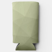 アーミーライトグリーンのグラデーションのジオメトリメッシュパターン スリム缶クーラー (正面)