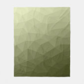 アーミーライトグリーンのグラデーションのジオメトリメッシュパターン フリースブランケット (正面)