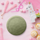 アーミーライトグリーンのグラデーションのジオメトリメッシュパターン ペーパープレート (パーティー)