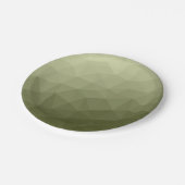 アーミーライトグリーンのグラデーションのジオメトリメッシュパターン ペーパープレート (アングル)