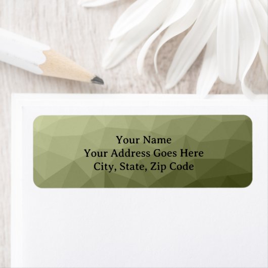 アーミーライトグリーンのグラデーションのジオメトリメッシュパターン ラベル (インサイチュ)