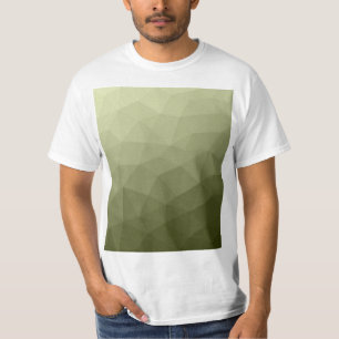 アーミーライトグリーンのグラデーションのジオメトリメッシュパターン Tシャツ