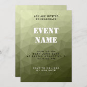 アーミーライトグリーン勾配幾何学的パーティーイベント 招待状 (正面/裏面)