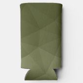 アーミーライトグリーン幾何学メッシュパターンモノグラム スリム缶クーラー (裏面)