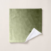 アーミーライトグリーン幾何学メッシュパターンモノグラム バスタオルセット (ウォッシュタオル)