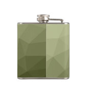 アーミーライトグリーン幾何学メッシュパターンモノグラム フラスク (裏面)