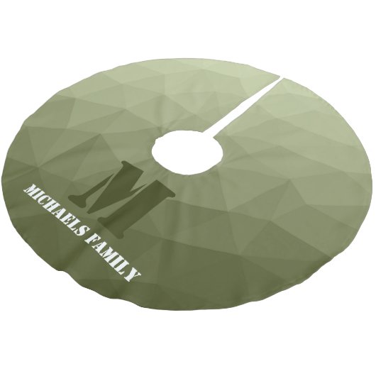 アーミーライトグリーン幾何学メッシュパターンモノグラム ブラッシュドポリエステルツリースカート (アングル)