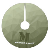 アーミーライトグリーン幾何学メッシュパターンモノグラム ブラッシュドポリエステルツリースカート (正面)