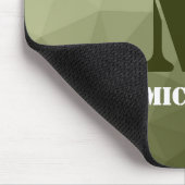 アーミーライトグリーン幾何学メッシュパターンモノグラム マウスパッド (コーナー)