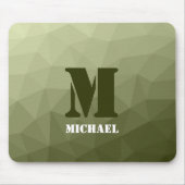 アーミーライトグリーン幾何学メッシュパターンモノグラム マウスパッド (正面)