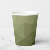 アーミーライトグリーン幾何学メッシュパターンモノグラム 紙コップ (裏面)