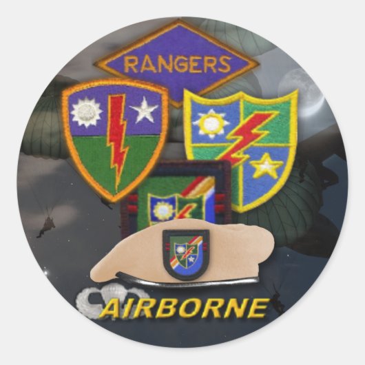 アーミーレンジャーズ退役軍人スクラップブック作りシール ラウンドシール (正面)
