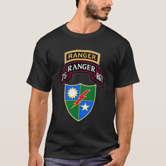 アーミーレンジャー75th Ranger RegitタブScroll Crest Tシャツ (正面)