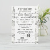 アーミー北極迷彩軍隊誕生日 招待状 (スタンド正面)