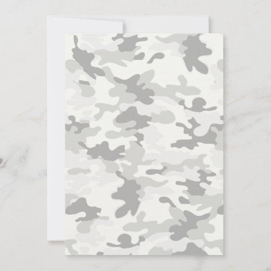 アーミー北極迷彩軍隊誕生日 招待状 (裏面)