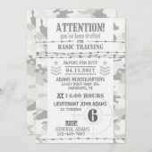 アーミー北極迷彩軍隊誕生日 招待状 (正面/裏面)