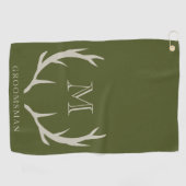 アーミー素朴グリーンアントラカスタムーGroomsmenギフト ゴルフタオル (横)