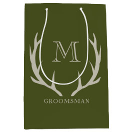 アーミー素朴グリーンアントラカスタムーGroomsmenギフト ミディアムペーパーバッグ