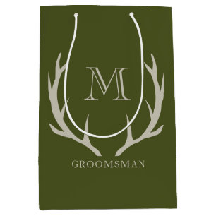 アーミー素朴グリーンアントラカスタムーGroomsmenギフト ミディアムペーパーバッグ