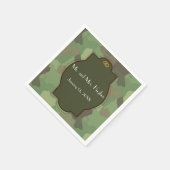 アーミー結婚のテーマ結婚のナプキン スタンダードカクテルナプキン (角)