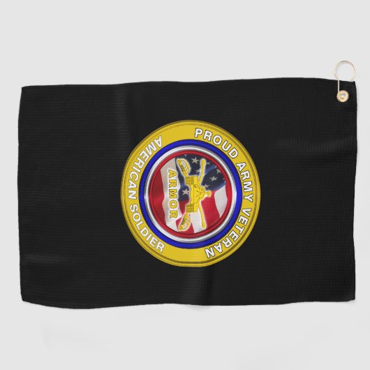 アーミー誇りを持ったアーマー退役軍人 ゴルフタオル (横)