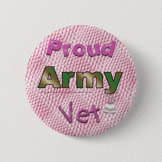 アーミー誇りを持ったベットピンクのボタン 缶バッジ (正面)