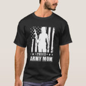 アーミー誇りを持ったママアメリカ国旗の退役軍人軍隊 Tシャツ (正面)