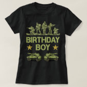 アーミー誕生日デコレーション軍隊迷彩柄誕生日B Tシャツ (デザイン正面)