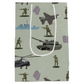 アーミー軍隊カモフラージグリーン迷彩柄誕生日 ミディアムペーパーバッグ (裏面)