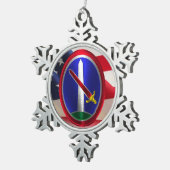 アーミー軍隊ディストリクトワシントンキープサケ スノーフレークピューターオーナメント (右)