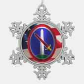 アーミー軍隊ディストリクトワシントンキープサケ スノーフレークピューターオーナメント (正面)