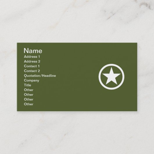 アーミー·スター 名刺 (正面)