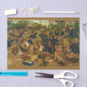 アーミー、初めてのクリスマス遠くにヴィンテージ絵画 薄葉紙 (クラフト)