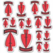 アーミーUSASOC特殊作戦退役軍人コンターステッカー シール (正面)