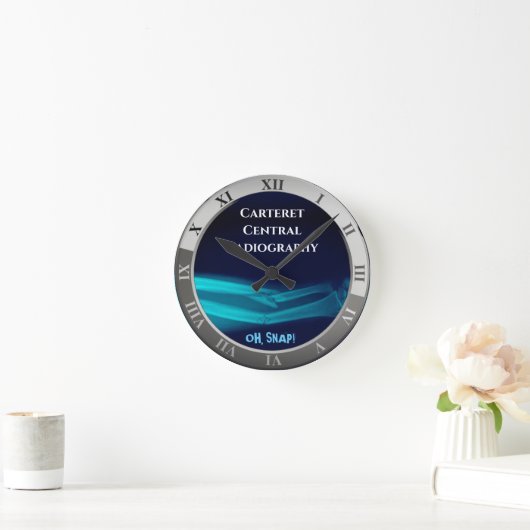 アームおもしろいX線の折れた「Oh, Snap」 ラウンド壁時計 (ホーム)
