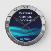 アームおもしろいX線の折れた「Oh, Snap」 ラウンド壁時計 (正面)