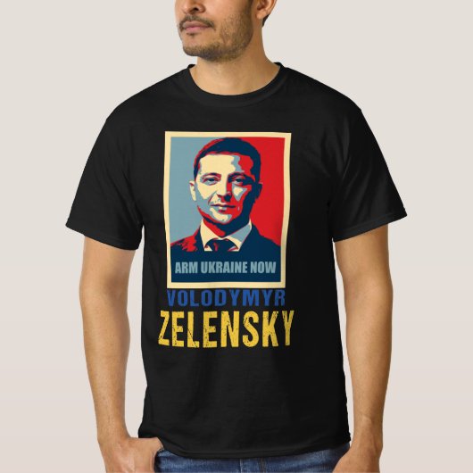 アームウクライナ、Volodymyr Zelensky T-Shirt Tシャツ (正面)