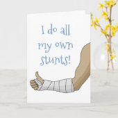 アームキャスト私おもしろいは自分のスタント壊れた腕のすべてを行う カード (黄色い花)