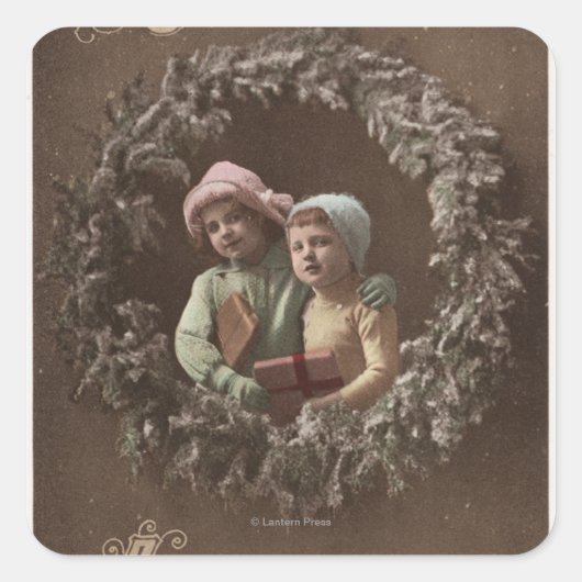 アームクラスプの小さな子供 スクエアシール (正面)