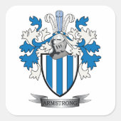 アームストロングの家紋の紋章付き外衣 スクエアシール (正面)