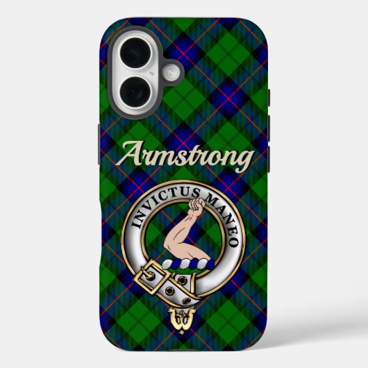 アームストロングクランバッジ＋タータン柄iPhone/iPadケース Case-Mate iPhoneケース (裏面)