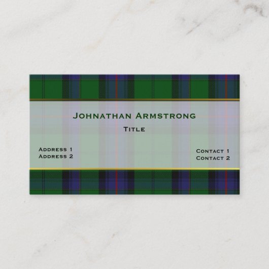 アームストロングスタイリッシュクラン・プレイドカスタム・ビジネス・カード 名刺 (正面)