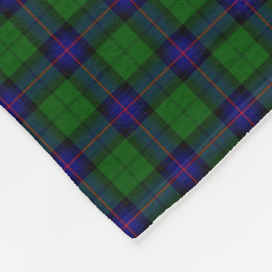 アームストロングタータンチェックブルーとグリーンプライド フリースブランケット (角)