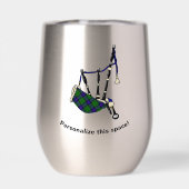 アームストロングパーソナライズされたクランバッジ/タータンチェックバグパイプ (背面)