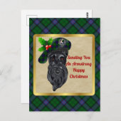 アームストロング一族バッジ&タータンチェッククリスマスポストカード ポストカード (正面/裏面)